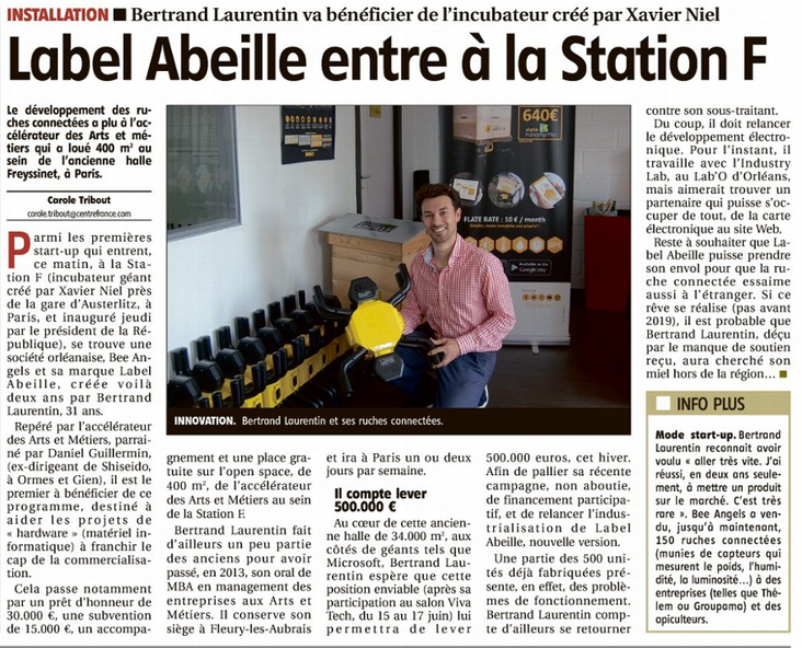 LABEL ABEILLE - la start-up orléanaise entre à Station F, l'incubateur créé par Xavier Niel et inauguré le 29 juin 2017 par le Président Macron - Halle Freyssinet, Paris, France